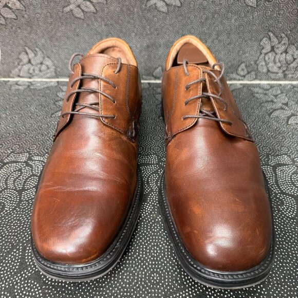 Bostonian Mens Leather Oxford Shoes Brown Size 12M - Picture 2 of 9